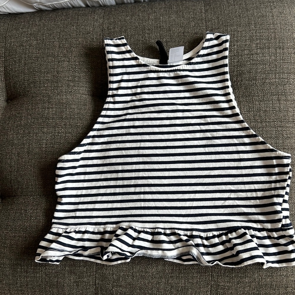 H&M Navy Stripe Crop Top
